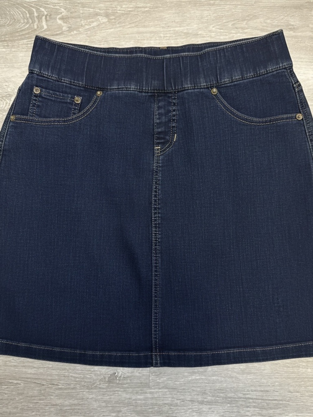 Jag Jeans Dark Blue Denim A-Line Skirt with Front Seam